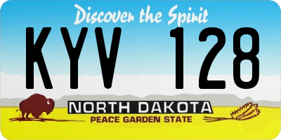 ND license plate KYV128