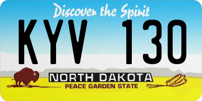 ND license plate KYV130
