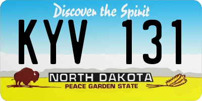 ND license plate KYV131