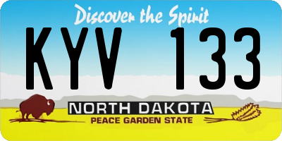 ND license plate KYV133
