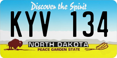 ND license plate KYV134
