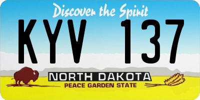 ND license plate KYV137