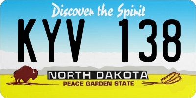 ND license plate KYV138