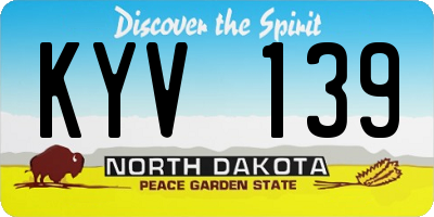ND license plate KYV139