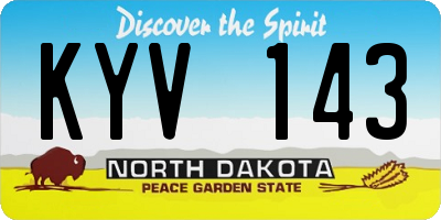 ND license plate KYV143