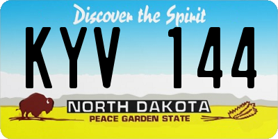 ND license plate KYV144