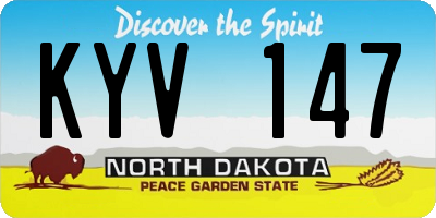 ND license plate KYV147