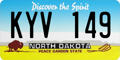 ND license plate KYV149