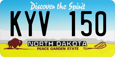 ND license plate KYV150