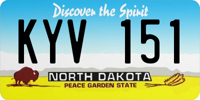 ND license plate KYV151