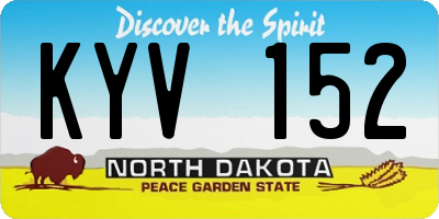 ND license plate KYV152