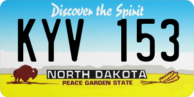 ND license plate KYV153