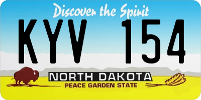 ND license plate KYV154