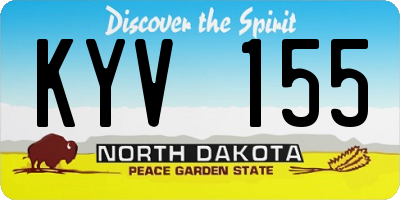 ND license plate KYV155