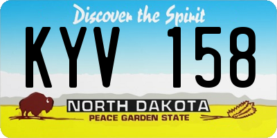 ND license plate KYV158