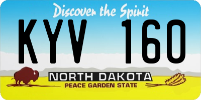 ND license plate KYV160