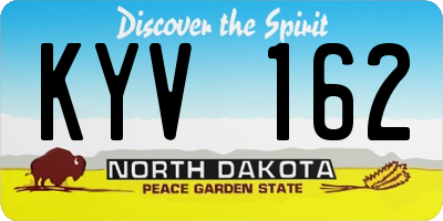 ND license plate KYV162