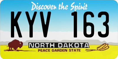 ND license plate KYV163