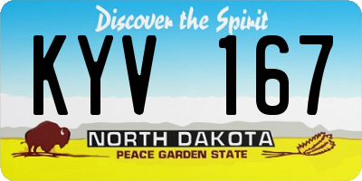 ND license plate KYV167