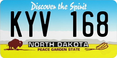 ND license plate KYV168