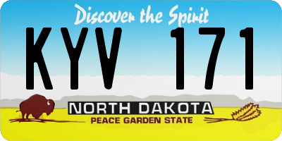 ND license plate KYV171