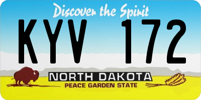 ND license plate KYV172