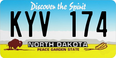ND license plate KYV174
