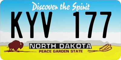 ND license plate KYV177