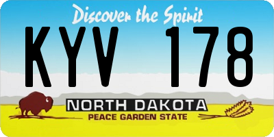 ND license plate KYV178