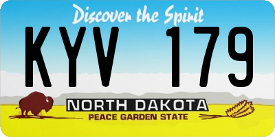 ND license plate KYV179