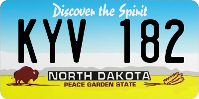 ND license plate KYV182