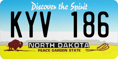 ND license plate KYV186