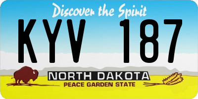ND license plate KYV187