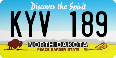ND license plate KYV189