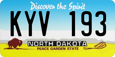 ND license plate KYV193