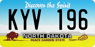 ND license plate KYV196