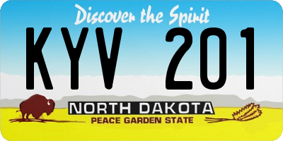 ND license plate KYV201