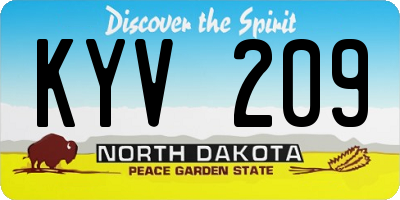 ND license plate KYV209