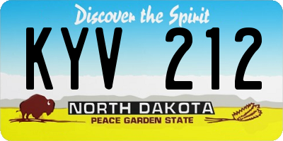 ND license plate KYV212