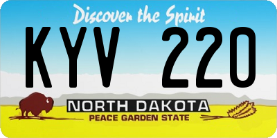 ND license plate KYV220