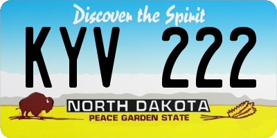 ND license plate KYV222
