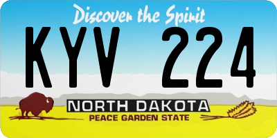 ND license plate KYV224