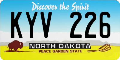 ND license plate KYV226