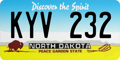 ND license plate KYV232