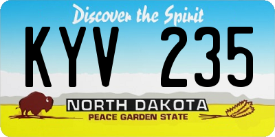 ND license plate KYV235