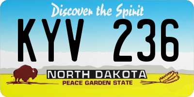 ND license plate KYV236