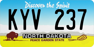 ND license plate KYV237