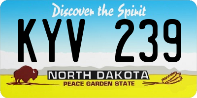 ND license plate KYV239