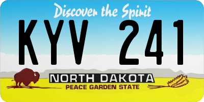 ND license plate KYV241