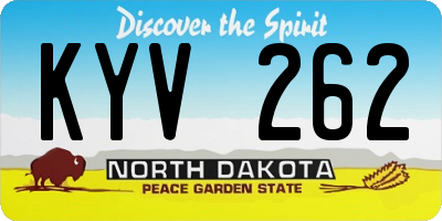 ND license plate KYV262